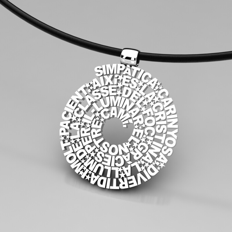 COLGANTE PLATA EN FORMA DE ESPIRAL
