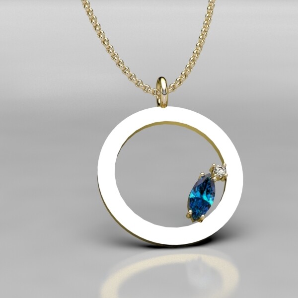 COLGANTE ORO CON TOPACIO AZUL