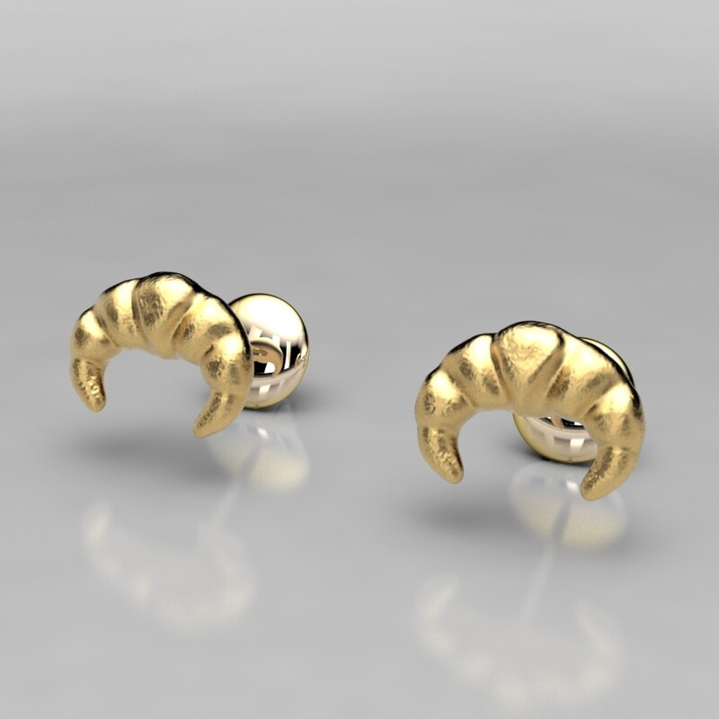 PENDIENTES ORO FORMA DE CROISANT. EN ORO BLANCO O AMARILLO