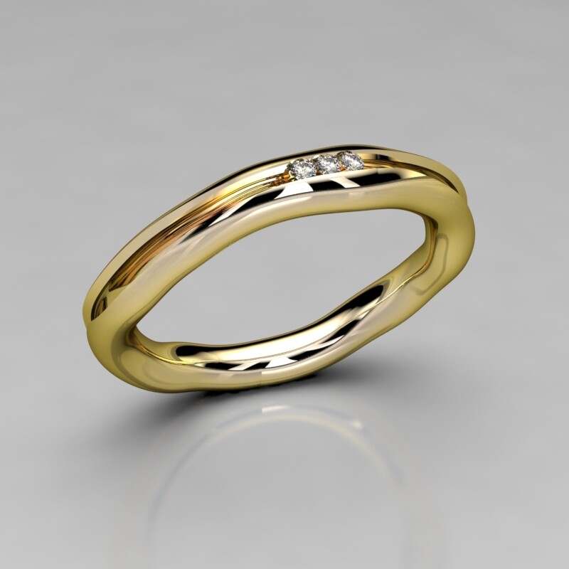 ANILLO ORO CON 3 BRILLANTES
