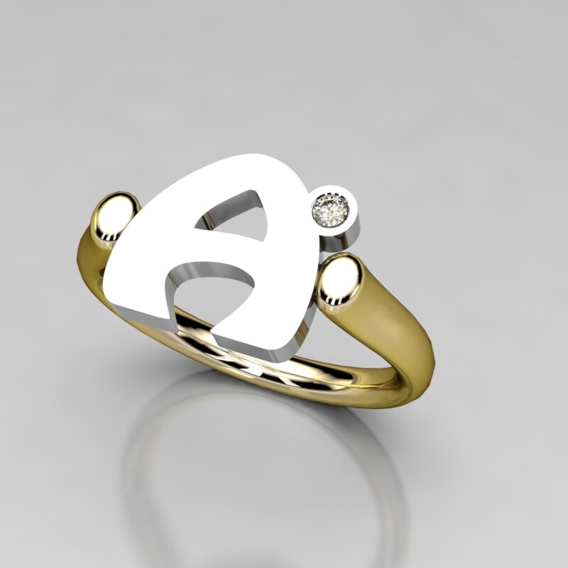 ANILLO ORO BLANCO Y AMARILLO CON BRILLANTE