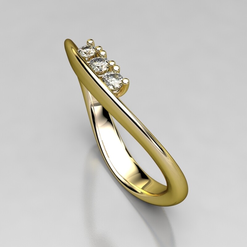 ANILLO ORO CON 3 BRILLANTES