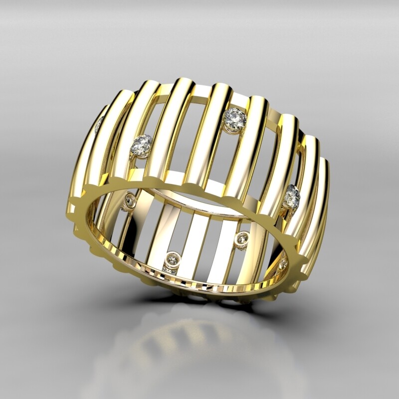 ANILLO ORO CON 10 BRILLANTES