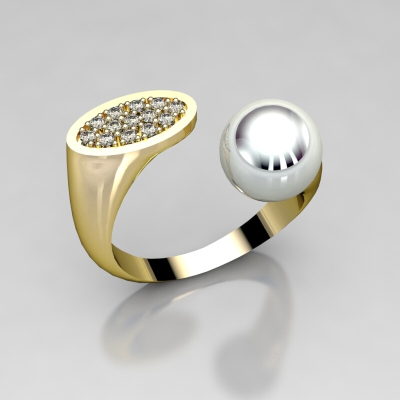 AILLO ORO, BRILLANTES Y PERLA NATURAL