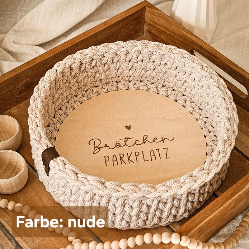 Häkelkörbchen "Brötchen Parkplatz"