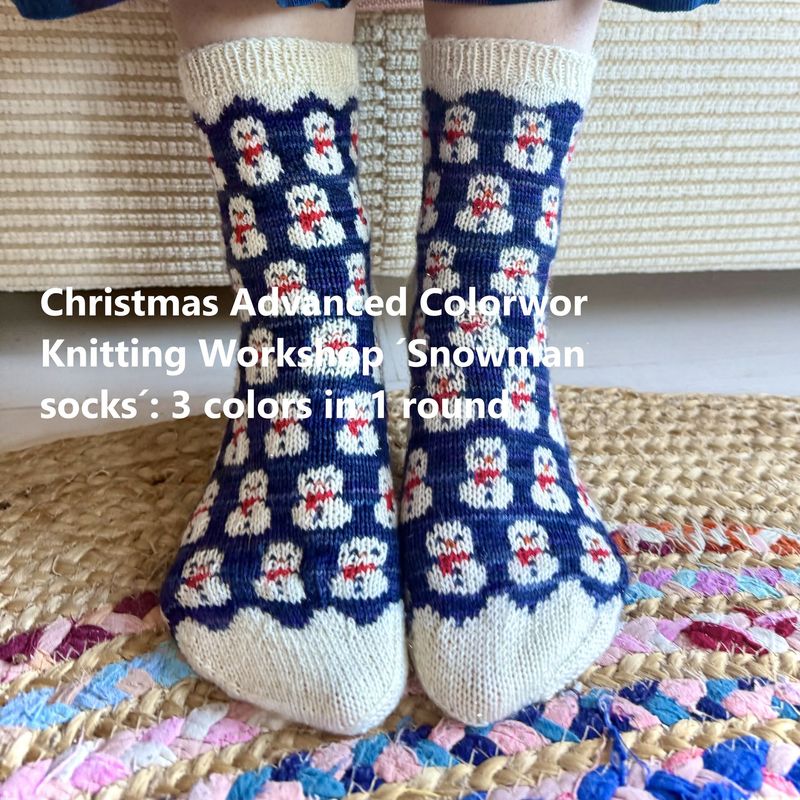Workshop Workshop "Christmas Advanced Colorwork Sock Knitting Snowman's Party Socks: 3 colors in 1 round" mit Charlotte Stone 29.11.26 9:30 - 12:30 inkl. Wollmarkt Eintritt Weekend