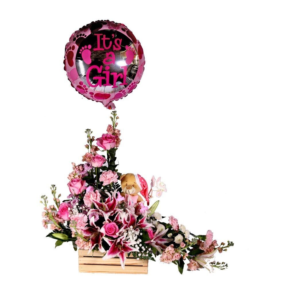 Balloon Basket Floral Arrangement 3