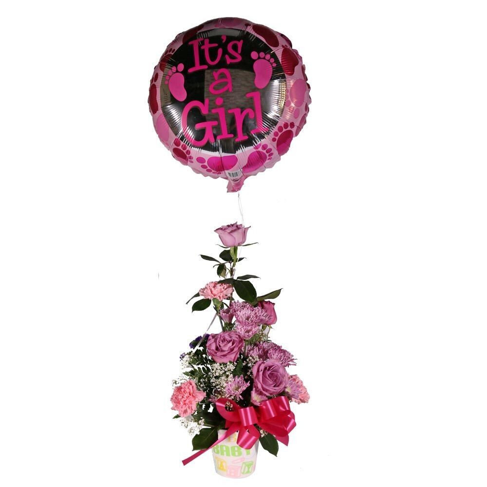 Balloon Basket Floral Arrangement 4 Balloon Basket Floral Arrangement 4