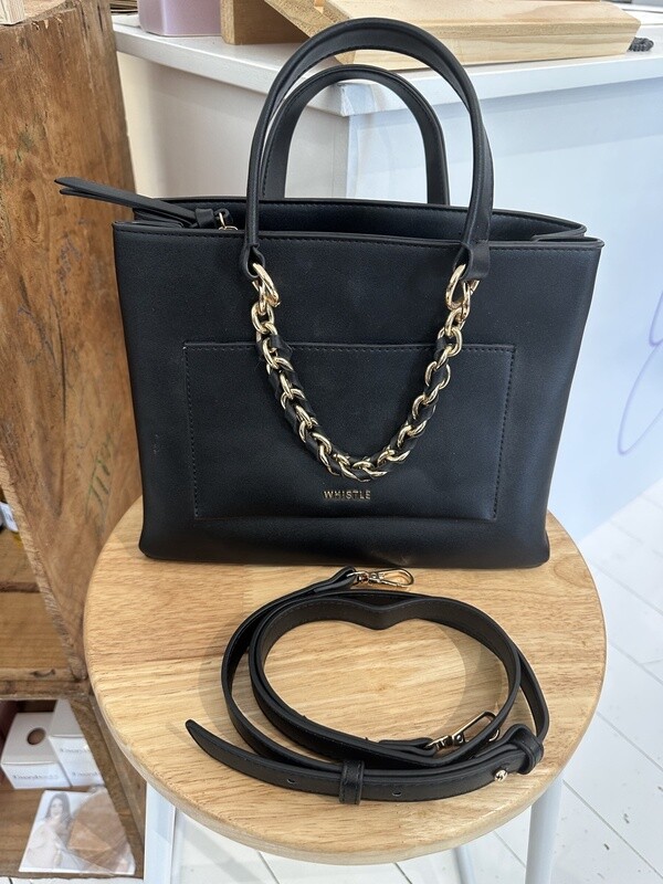 Whistle Black/Gold Handbag