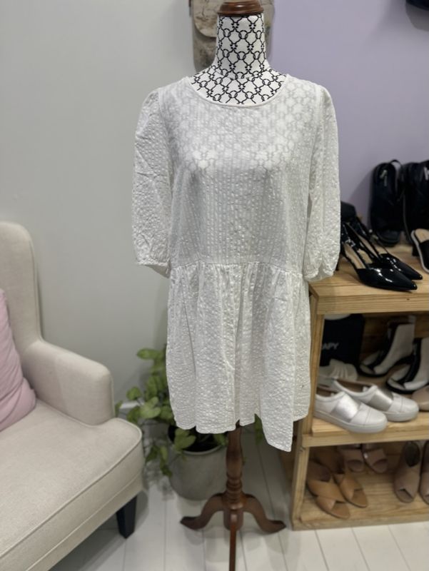 Glassons white babydoll dress 10 (Small mark on side)