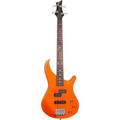 Mitchell MB100 Short-Scale Bass 4-String Jazz Bass Guitar - Orange