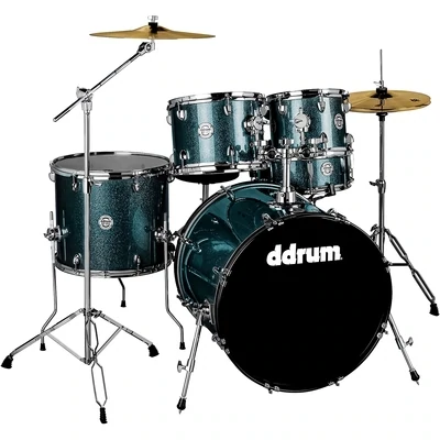 ddrum D2 5-Piece Complete Drum Set with Hardware - Deep Aqua Sparkle