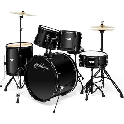 LW Essentials Premium 5-Piece Complete Drum Set with Hardware - Black