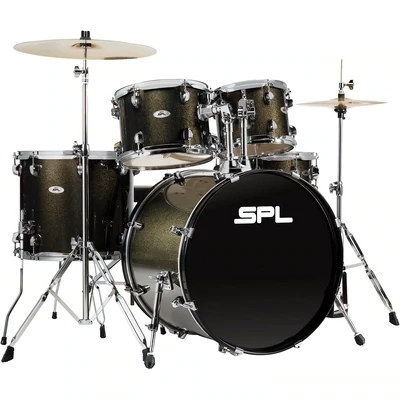 SPL UNITY II 5-Piece Complete Drum Set With Hardware - Black Onyx Glitter