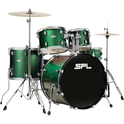 SPL UNITY II 5-Piece Complete Drum Set With Hardware - Green Glitter