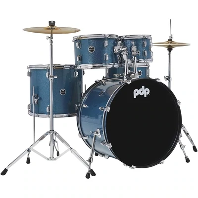 PDP by DW Encore Complete 5-Piece Drum Set With Chrome Hardware - Azure Blue
