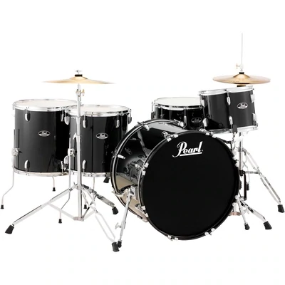 Pearl Roadshow 5-Piece Rock Drum Set with Hardware - Jet Black