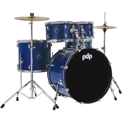 PDP by DW Encore Complete 5-Piece Drum Set With Chrome Hardware - Royal Blue