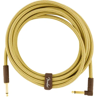 Prestige Picks® 1/4 in. Braided TS Mono Instrument Cable (Straight + Right-Angle) - Yellow Prestige Picks® 1/4 in. Braided TS Mono Instrument Cable (Straight + Right-Angle) - Yellow