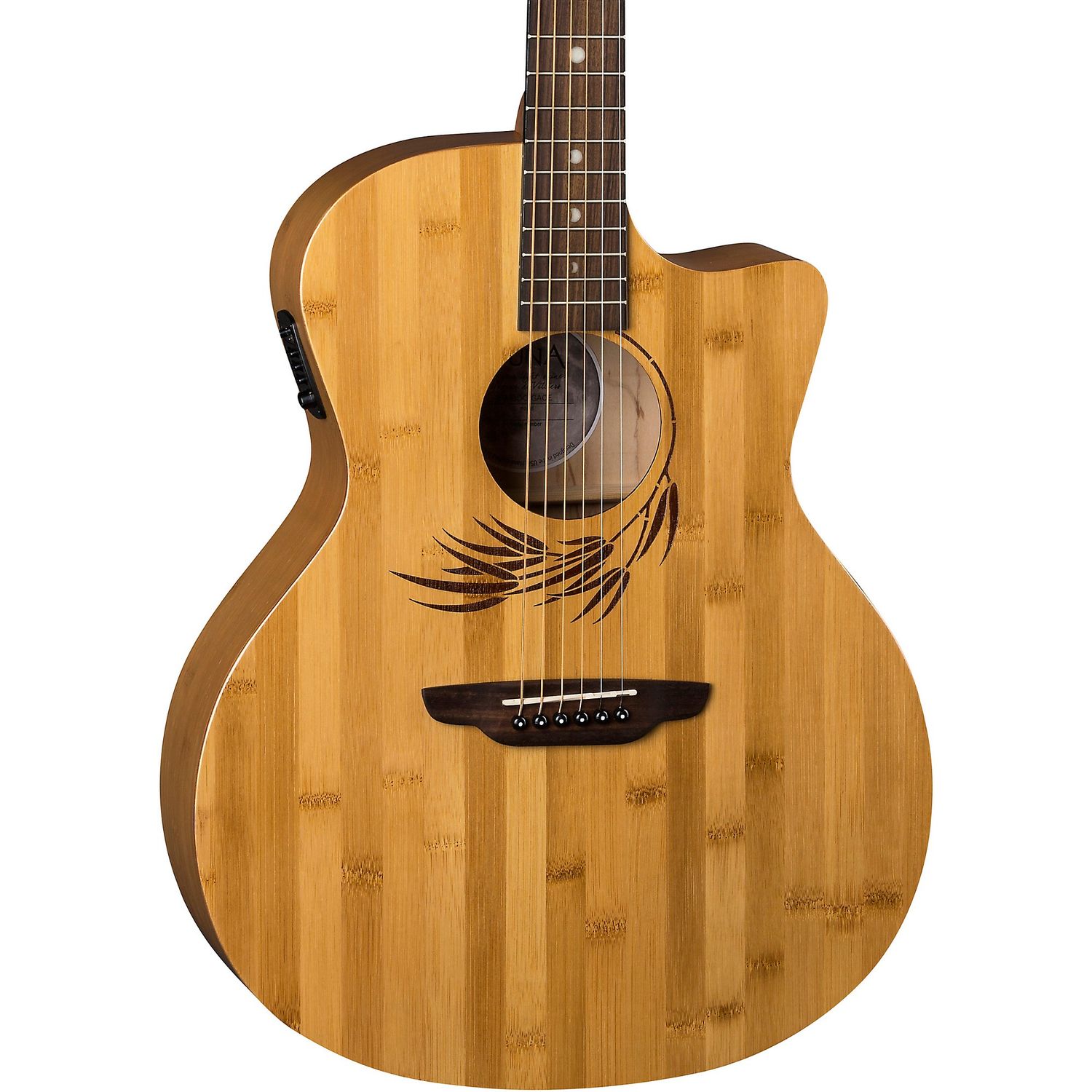 Luna Woodland Bamboo Grand Auditorium Acoustic-Electric Guitar Natural