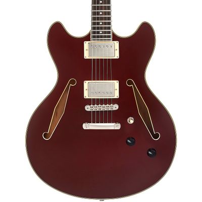 D'Angelico Excel DC Tour Semi-Hollow Electric Guitar With Supro Bolt Bucker Pickups and Stopbar Tailpiece Solid Wine