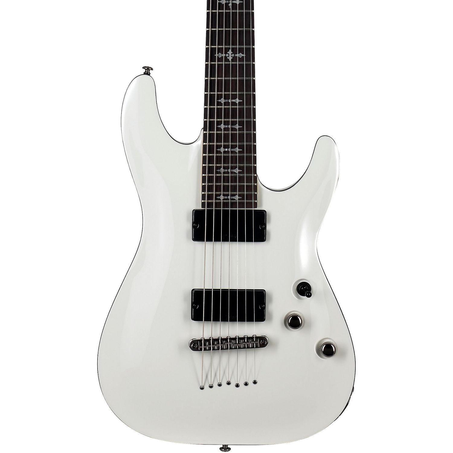 Schecter Guitar Research Demon-7 7-String Electric Guitar Vintage White Schecter Guitar Research Demon-7 7-String Electric Guitar Vintage White