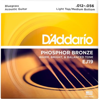 D'Addario EJ19 Phosphor Bronze Bluegrass Medium Light Acoustic Guitar Strings D'Addario EJ19 Phosphor Bronze Bluegrass Medium Light Acoustic Guitar Strings