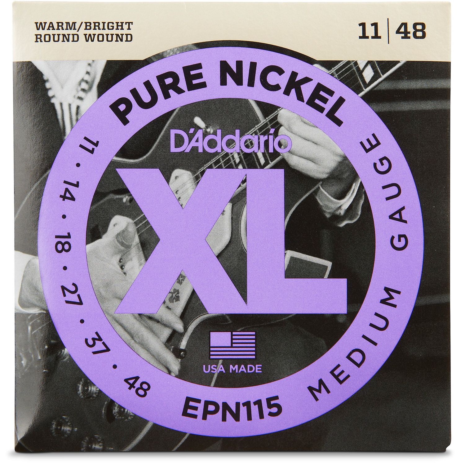 D'Addario EPN115 Pure Nickel Electric Guitar Blues/Jazz Electric Guitar Strings D'Addario EPN115 Pure Nickel Electric Guitar Blues/Jazz Electric Guitar Strings
