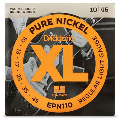 D'Addario EPN110 Pure Nickel Electric Guitar Regular Light Strings D'Addario EPN110 Pure Nickel Electric Guitar Regular Light Strings