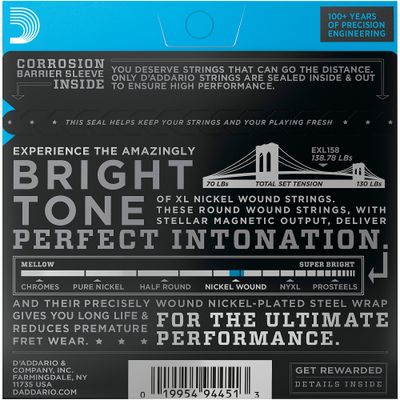 D'Addario EXL158 Light Baritone Electric Guitar Strings