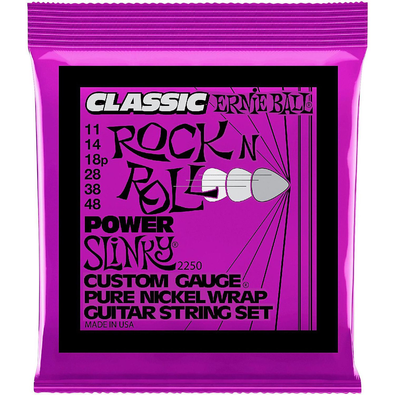 Ernie Ball P02250 Classic Pure Nickel Power Slinky Electric Guitar Strings 11-48 Ernie Ball P02250 Classic Pure Nickel Power Slinky Electric Guitar Strings 11-48