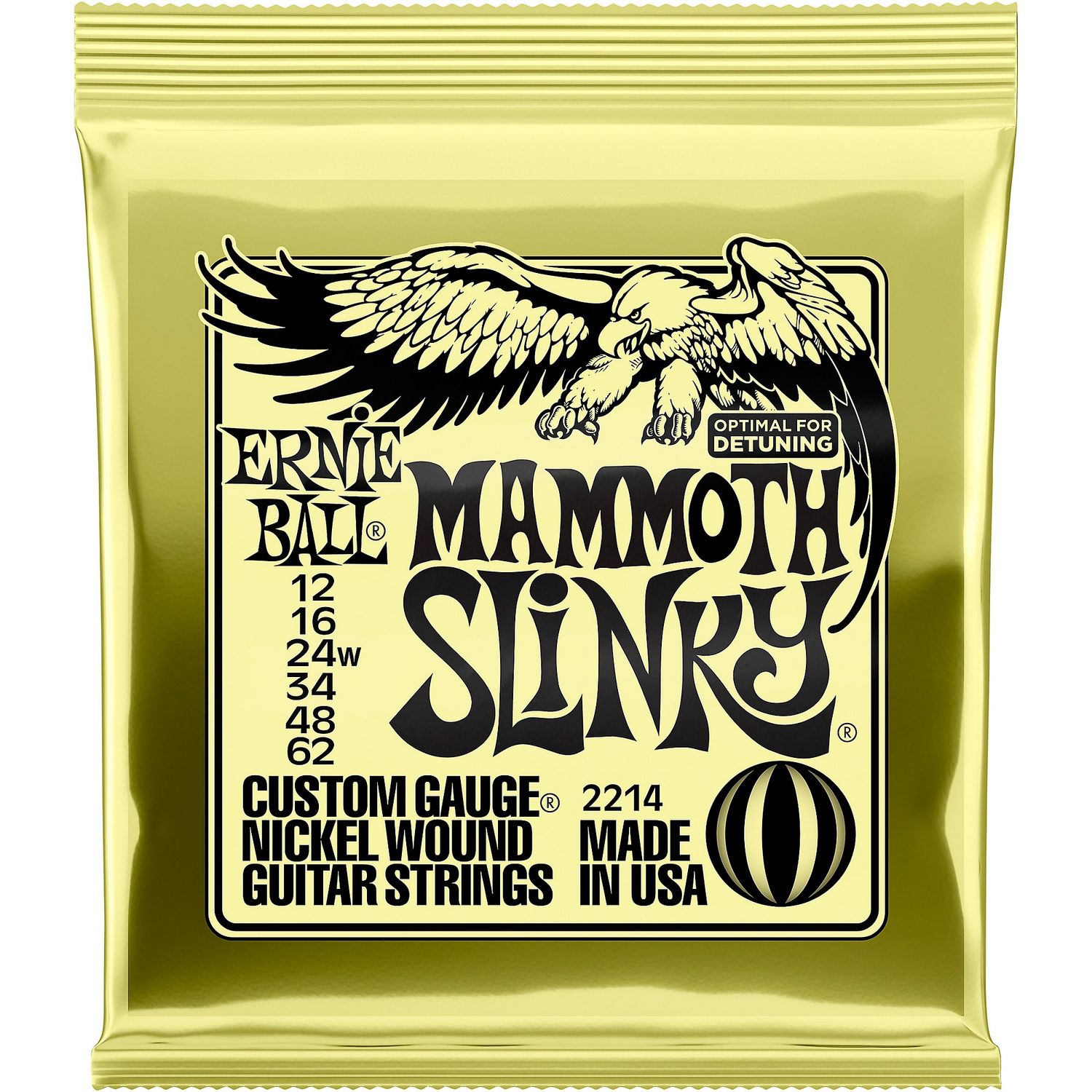 Ernie Ball Mammoth Slinky Nickel Wound Electric Guitar Strings, Gauge 12 - 62 Ernie Ball Mammoth Slinky Nickel Wound Electric Guitar Strings, Gauge 12 - 62