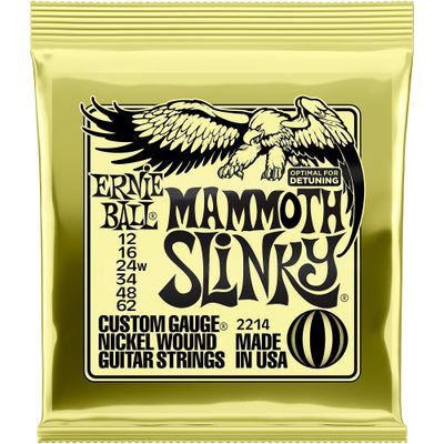 Ernie Ball Mammoth Slinky Nickel Wound Electric Guitar Strings, Gauge 12 - 62