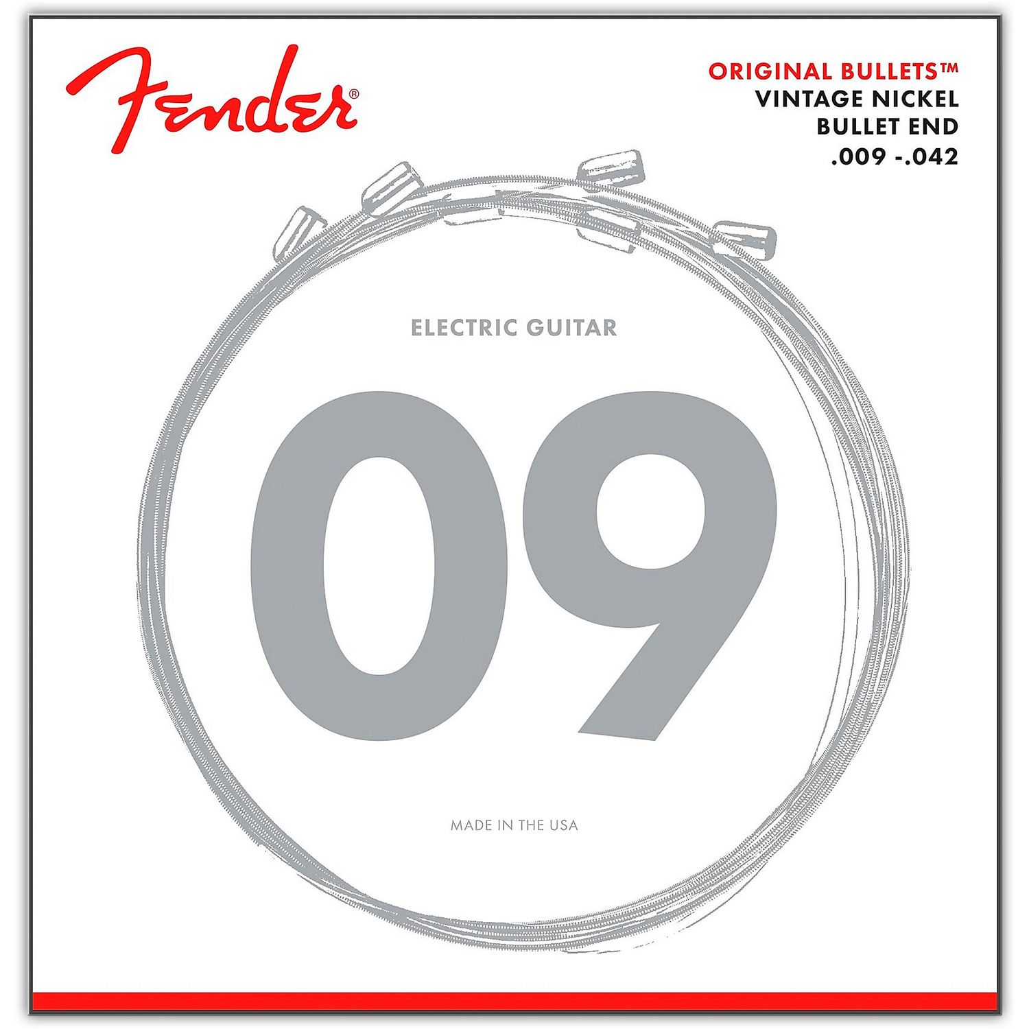 Fender Original Bullets Vintage Nickel Bullet End Electric Guitar Strings - Light