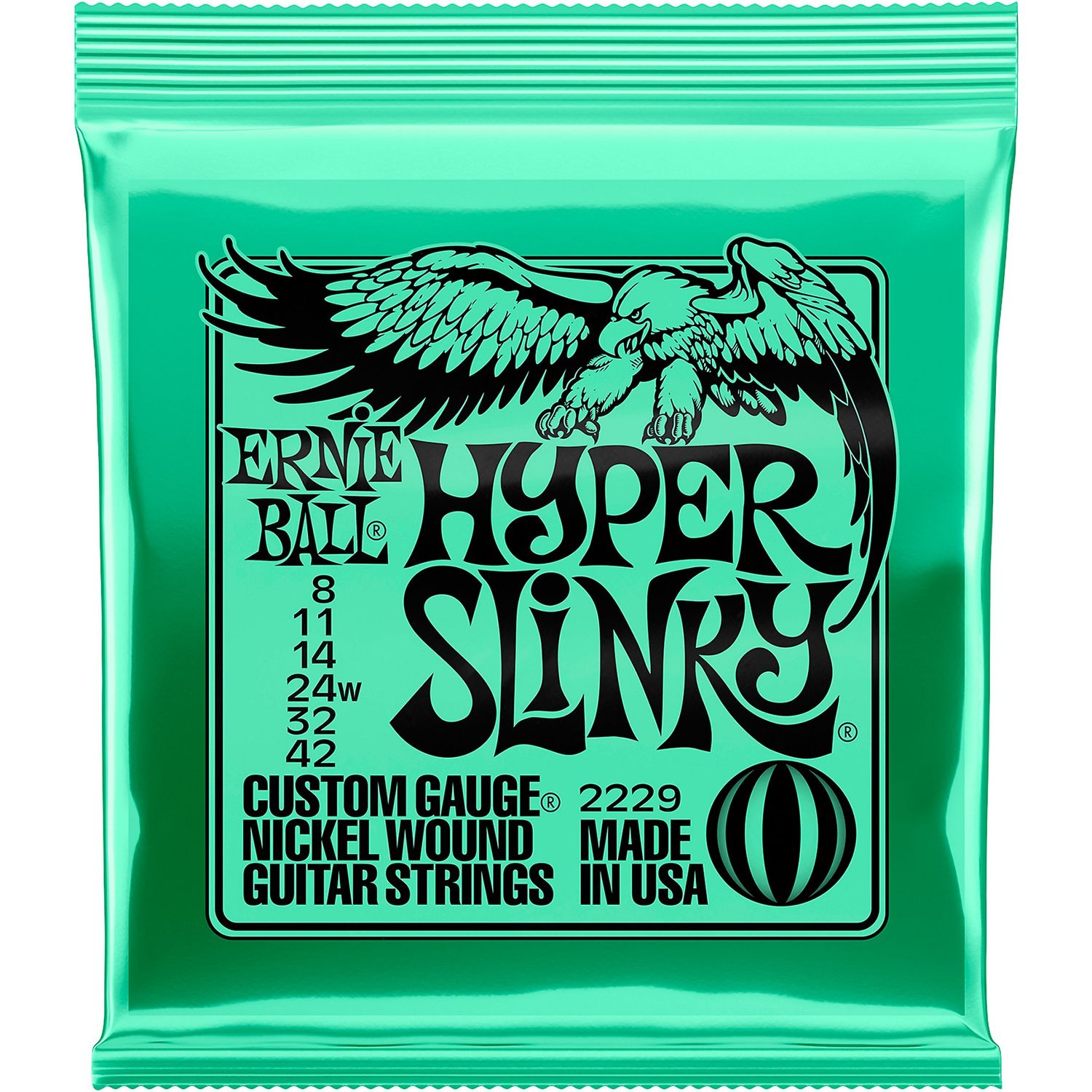 Ernie Ball Hyper Slinky Nickel Wound Electric Guitar Strings 8-42