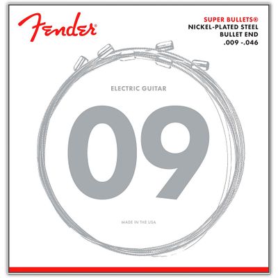 Fender 3250LR Super Bullets Nickel-Plated Steel Bullet End Electric Guitar Strings - Light Regular