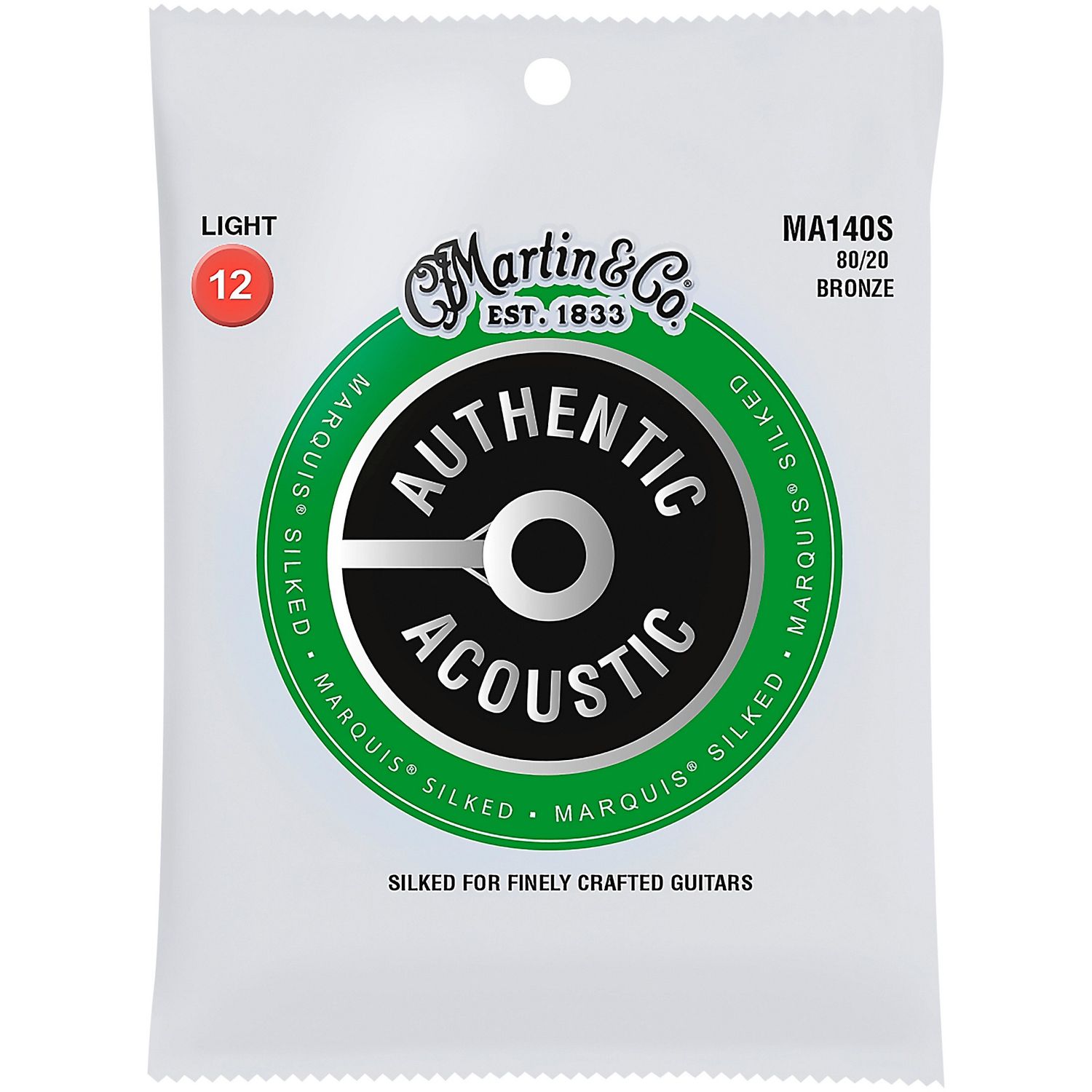 Martin MA140S Marquis 80/20 Bronze Light Authentic Acoustic Silked Guitar Strings