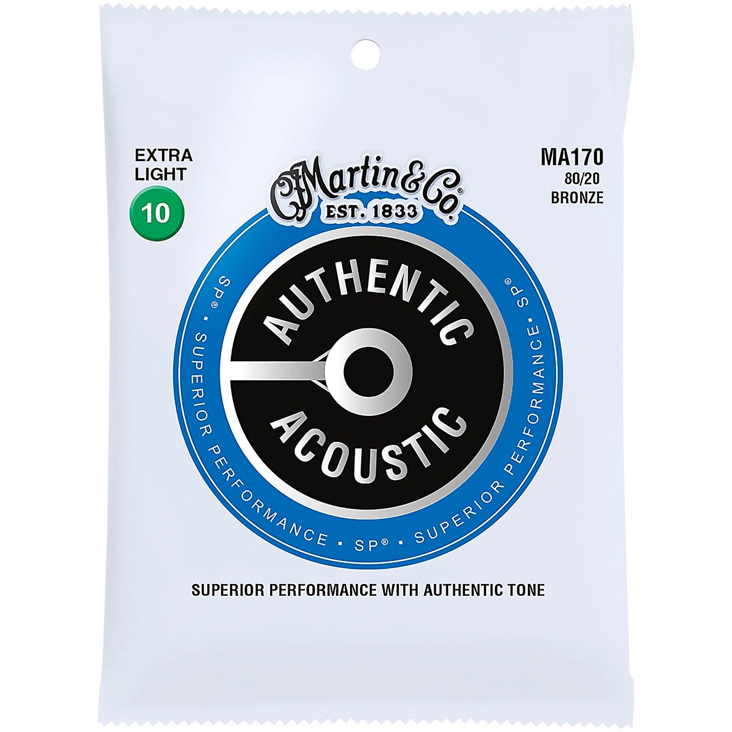 Martin MA170 Authentic Acoustic 80/20 Bronze Extra Light Guitar Strings