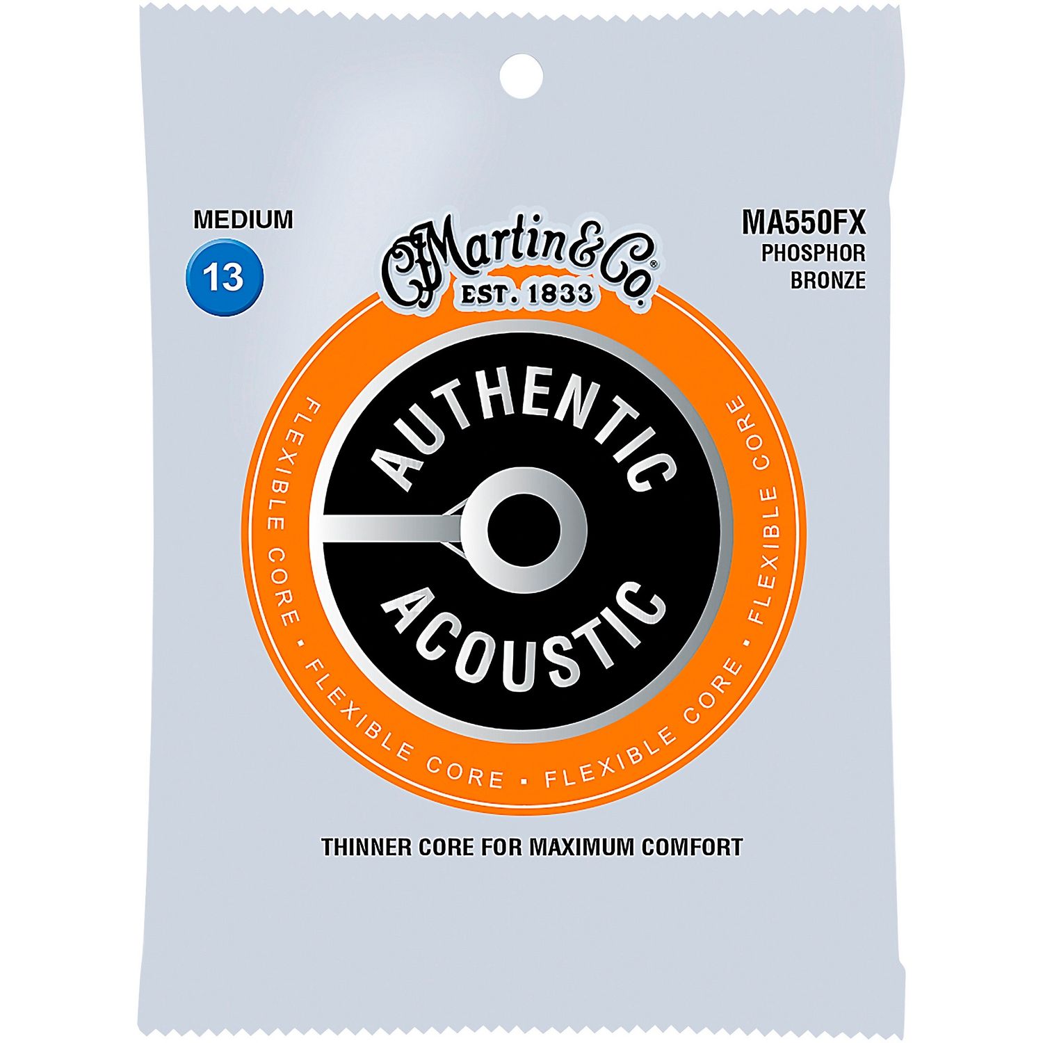 Martin MA500FX Authentic Acoustic Flexible Core Phosphor Bronze Medium Guitar Strings Martin MA500FX Authentic Acoustic Flexible Core Phosphor Bronze Medium Guitar Strings