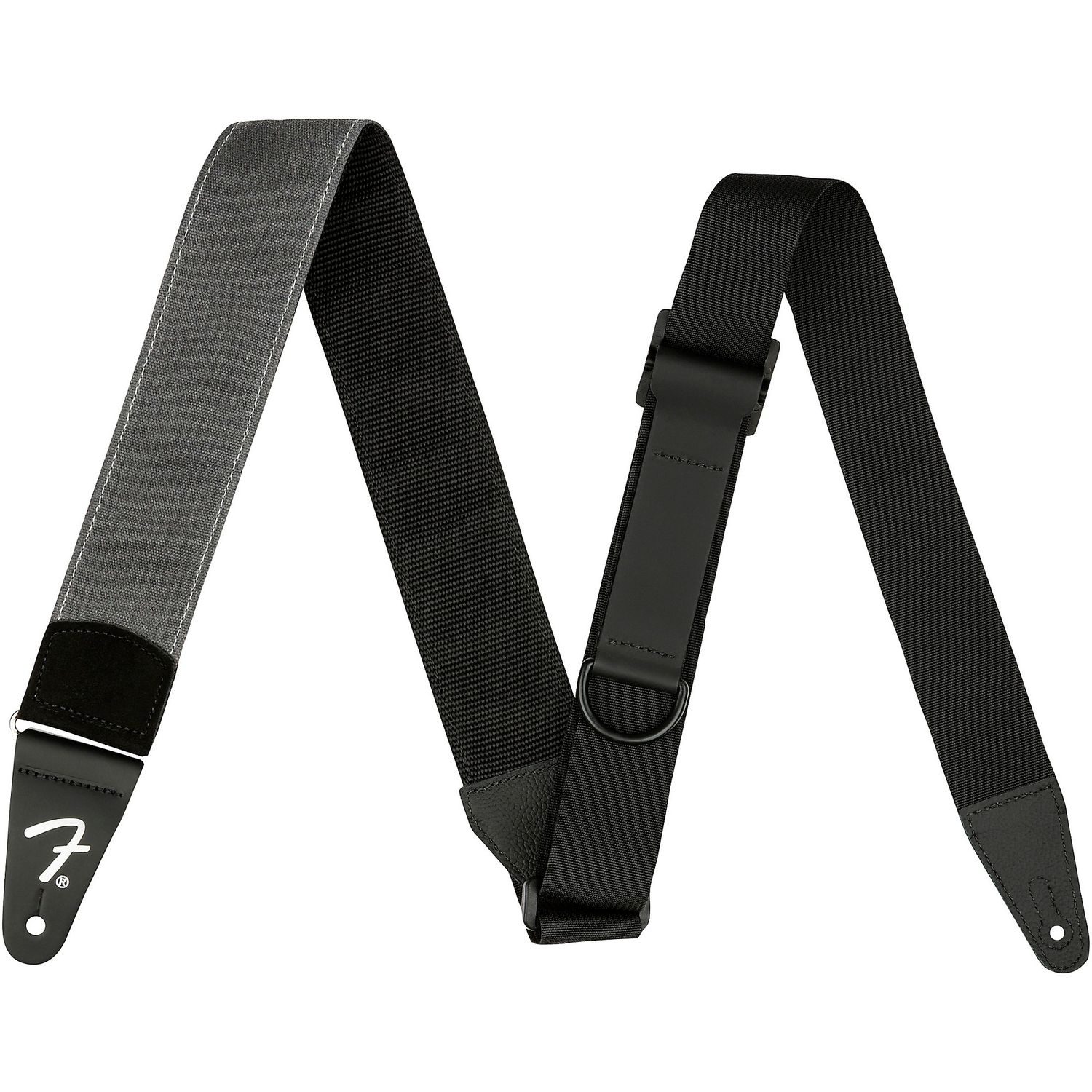 Fender Right Height Canvas Limited-Edition Guitar Strap Charcoal Gray 2 in.
