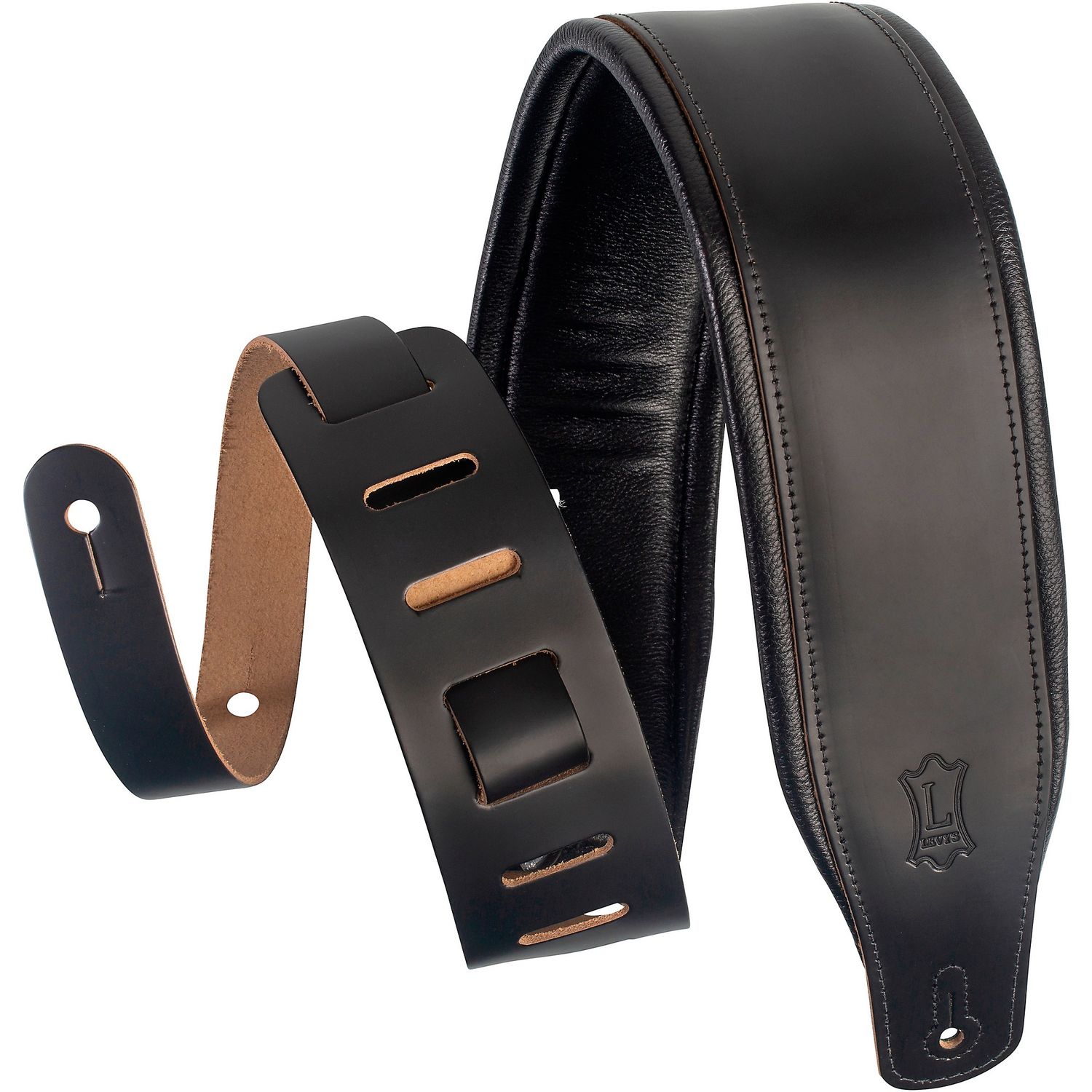 Levy's M26PD 3-inch Wide Top Grain Leather Guitar Strap Levy's M26PD 3-inch Wide Top Grain Leather Guitar Strap