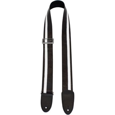 Perri's 2-inch Leather with Tri Glide Guitar Strap Black/White 39 to 58 in. Perri's 2-inch Leather with Tri Glide Guitar Strap Black/White 39 to 58 in.