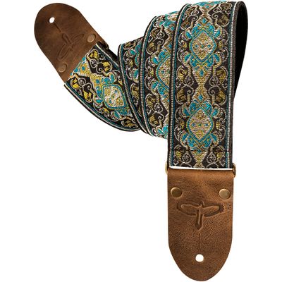 PRS Deluxe Retro Jacquard Guitar Strap Teal 2 in. PRS Deluxe Retro Jacquard Guitar Strap Teal 2 in.