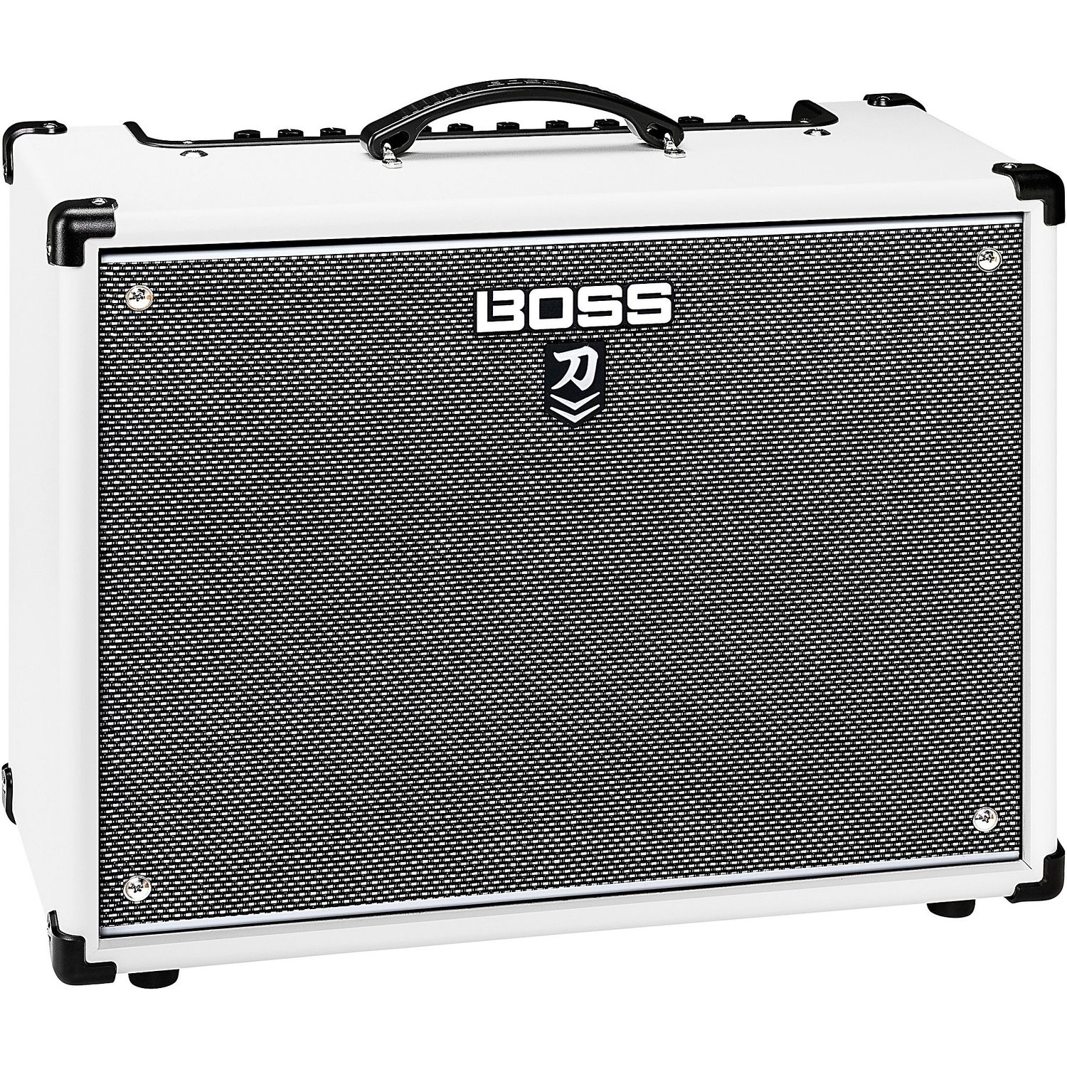 BOSS Limited-Edition Katana KTN-100 MkII 100W 1x12 Gray Grille Cloth Guitar Combo Amplifier White BOSS Limited-Edition Katana KTN-100 MkII 100W 1x12 Gray Grille Cloth Guitar Combo Amplifier White