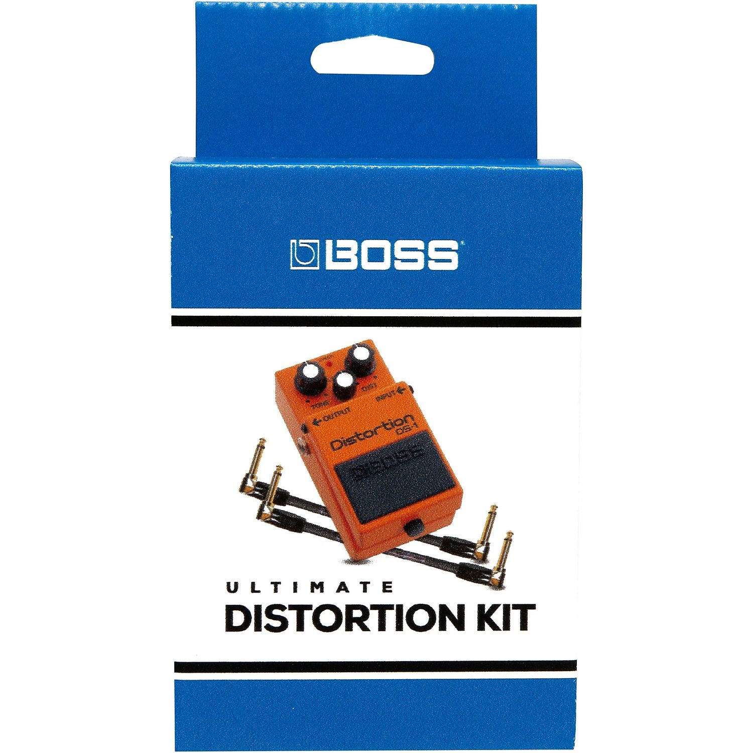 BOSS DS-1 Distortion Effects Pedal and Two 6-inch Jumper Cable Promo Pack