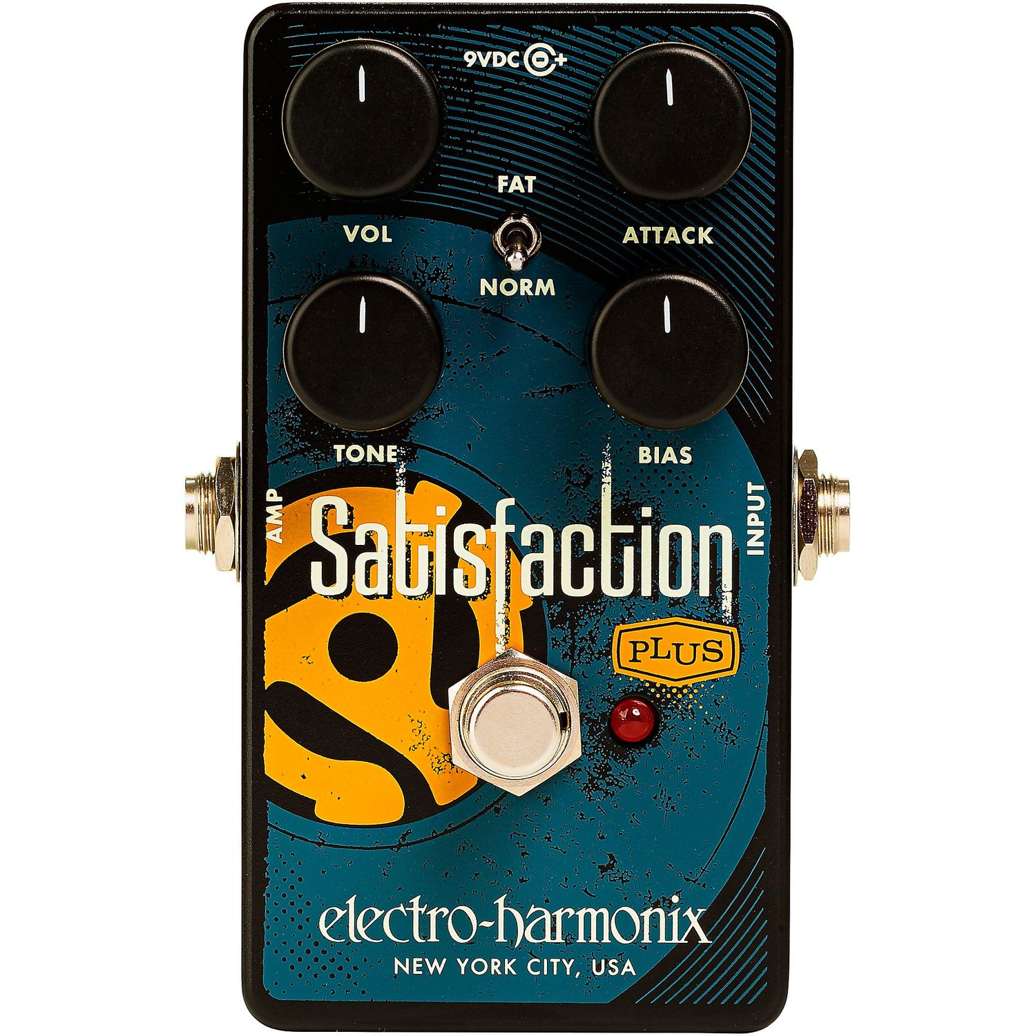 Electro-Harmonix Satisfaction Plus Fuzz Effects Pedal Black and Blue Electro-Harmonix Satisfaction Plus Fuzz Effects Pedal Black and Blue