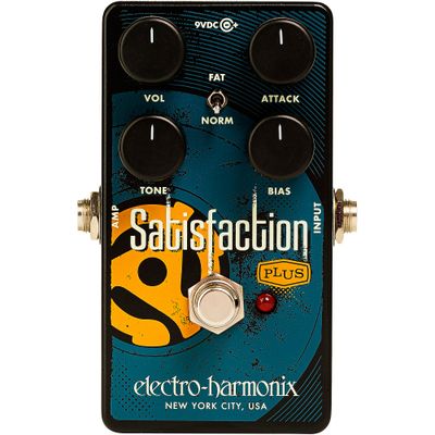 Electro-Harmonix Satisfaction Plus Fuzz Effects Pedal Black and Blue