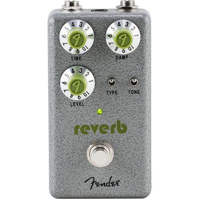 Fender Hammertone Reverb Effects Pedal Gray and Green