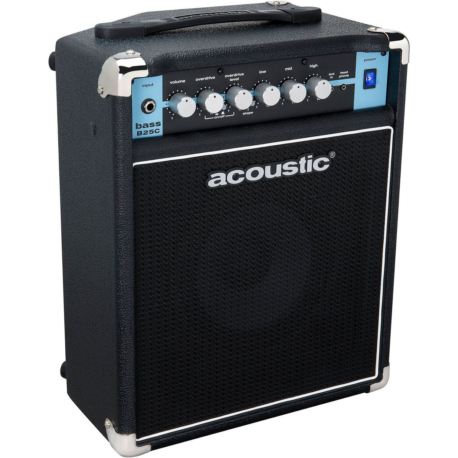 Acoustic B25C 1x8 25W Bass Combo With Tilt-Back Cab Black Acoustic B25C 1x8 25W Bass Combo With Tilt-Back Cab Black