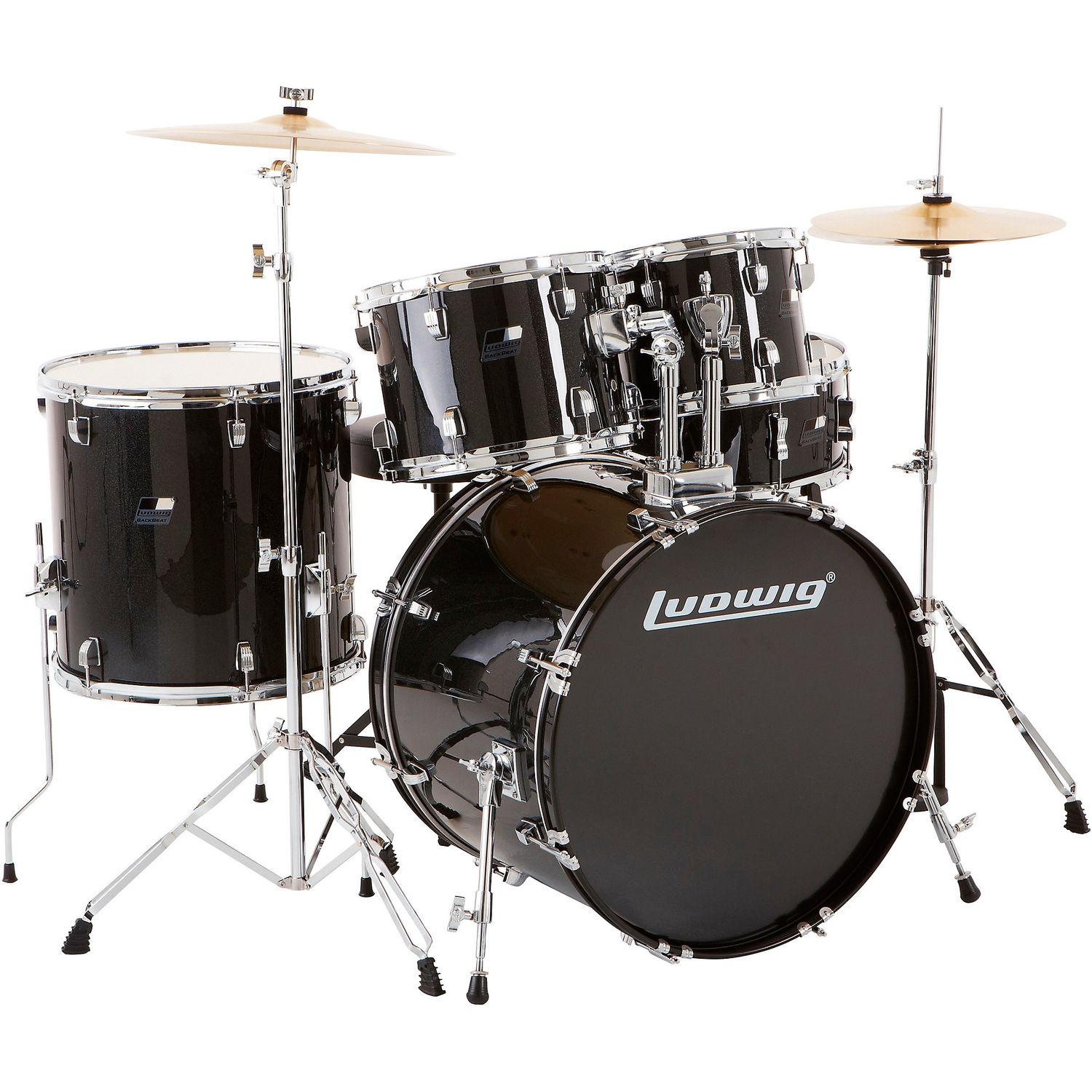 Ludwig BackBeat Complete 5-Piece Drum Set With Hardware and Cymbals